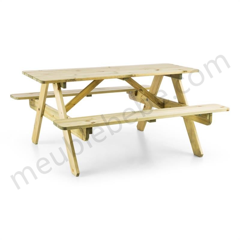 Blumfeldt Table de pique-nique avec banc meuble jardin pour enfants - bois en solde - -0
