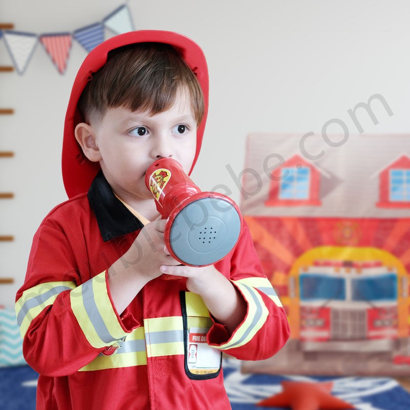 Tente de jeu Caserne de pompiers enfant maison de jeu dès 3 ans chambre enfants, 103 x 71 x 94 cm, rouge en solde - -2
