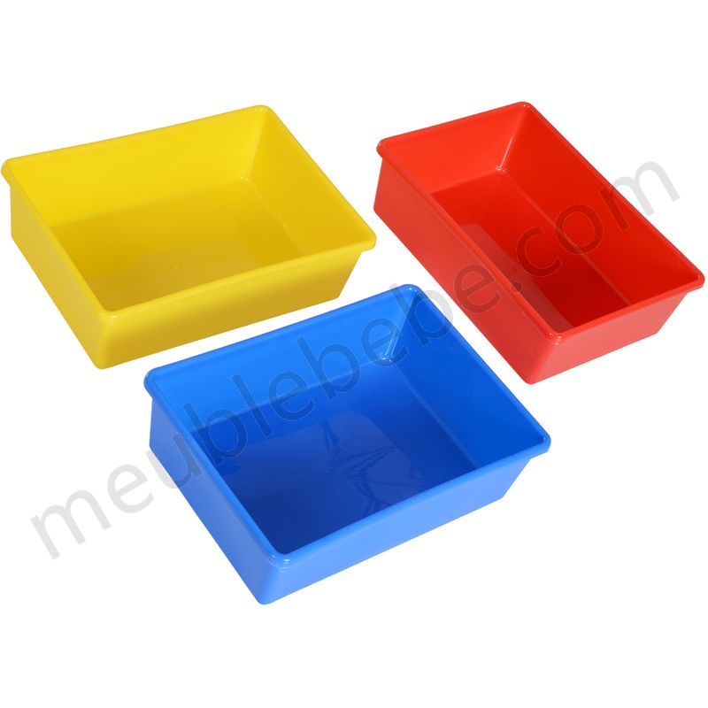 Étagère pour jouets enfants meuble de rangement 12 casiers plastique amovibles inclus cadre MDF coloris bois de hêtre en solde - -4