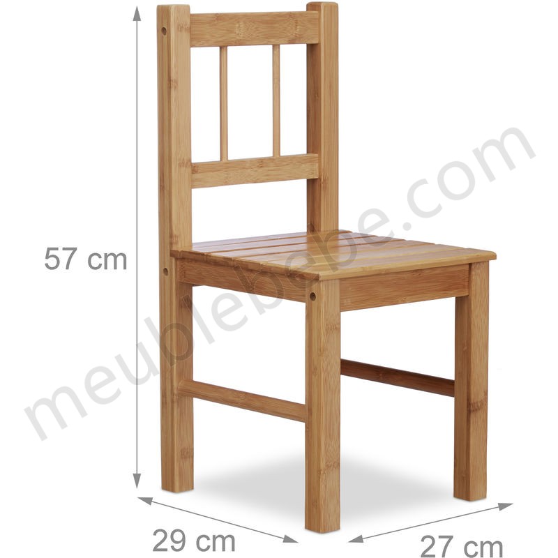 Petite chaise enfant en bambou chaise déco pour plantes ou fleurs HxlxP: 57 x 27 x 29 cm, nature en solde - -3