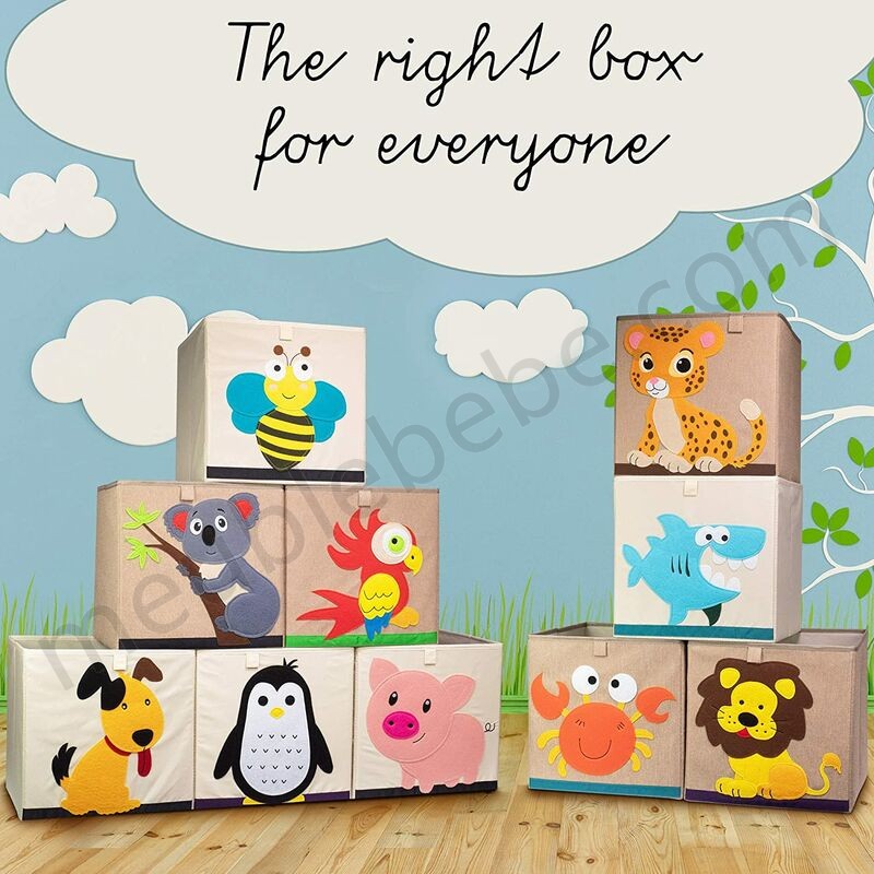 LITZEE Boîte de rangement pour enfants I Boîte de rangement pratique pour chaque chambre d'enfants I Boîte de jeu pour enfants I Jolie boîte à jouets I Panier pour ranger les jouets des enfants (koala light) en solde - -3