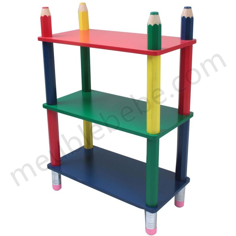 Une étagère multicolore en bois pour la chambre d'enfant en solde - -0
