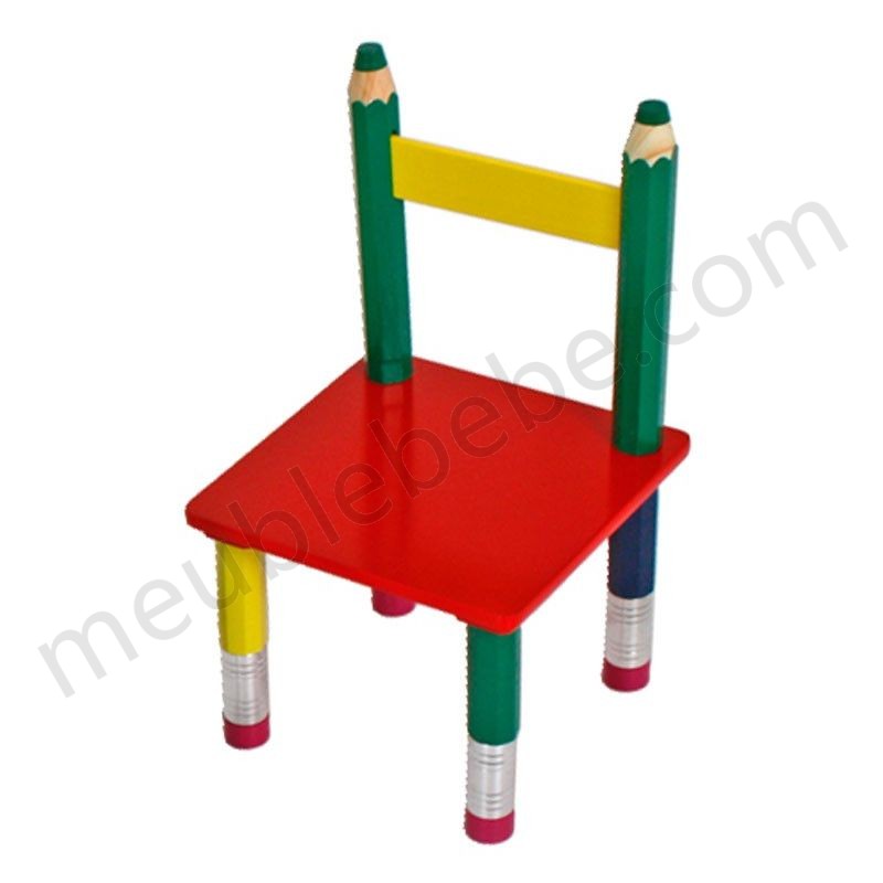 Une table avec deux chaises multicolores pour des enfants en solde - -3