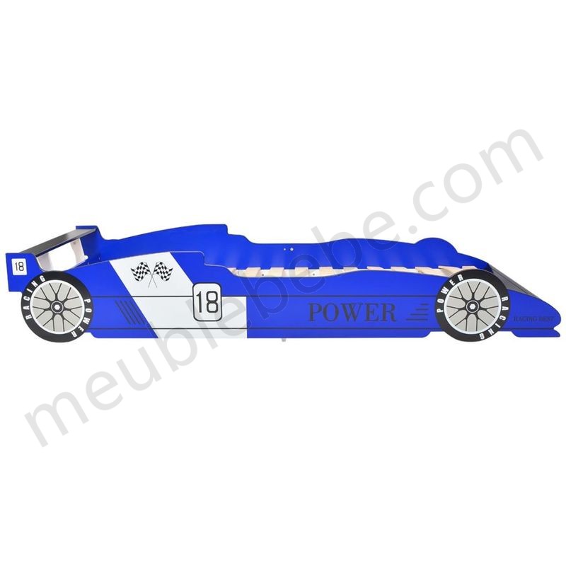 Topdeal VDTD10568_FR Lit voiture de course pour enfants 90 x 200 cm Bleu ventes - -2