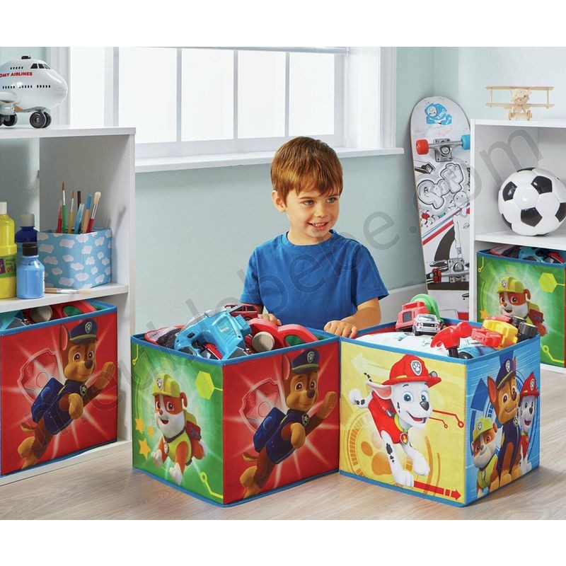 Lot de 4 cubes de rangement pour jouets enfants motif La Pat Patrouille -PEGANE- ventes - -4