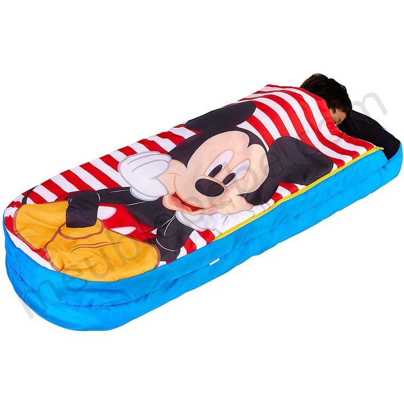 Lit gonflable Mickey Mouse pour enfants avec sac de couchage intégré - Dim : H.62 x L.150 x P.20cm -PEGANE- ventes - -3