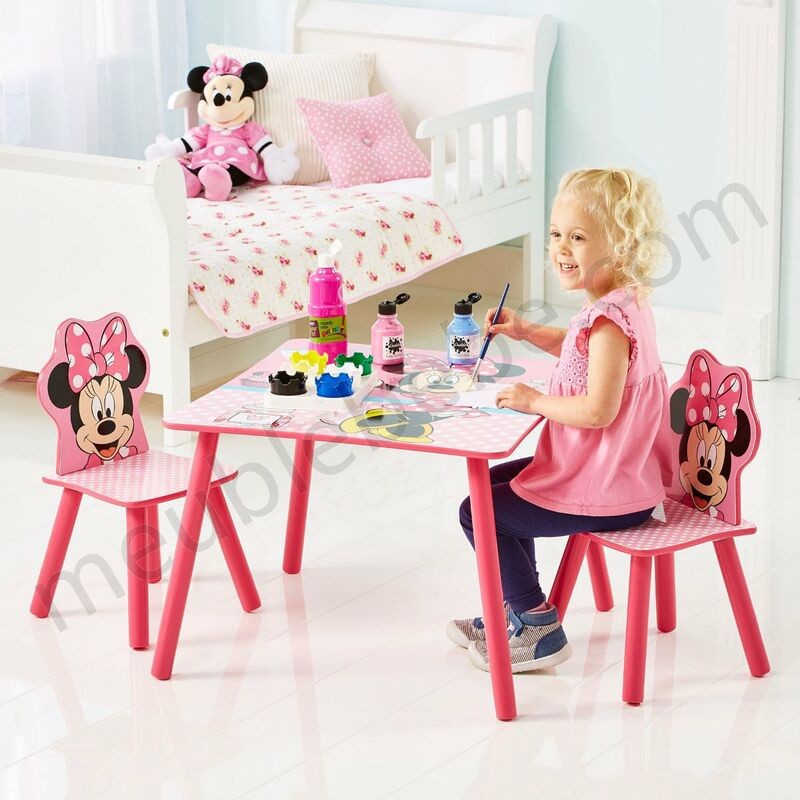 Ensemble table et 2 chaises Minnie Disney en solde - -1
