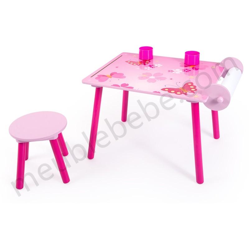 Ensemble table et chaise enfant pour loisirs créatifs Coloris Rose en solde - -0