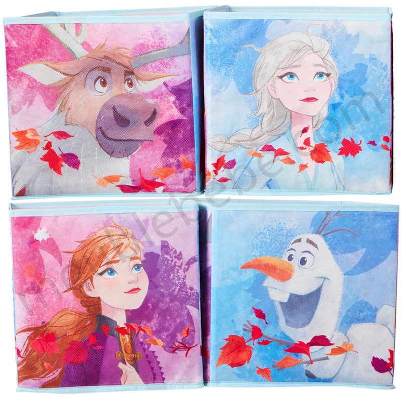Lot de 4 cubes de rangement et décoratifs motif Reine des neiges -PEGANE- ventes - -0