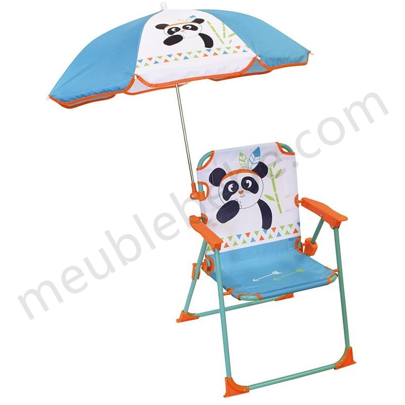 Chaise pliante enfant avec parasol - Panda en solde - -0