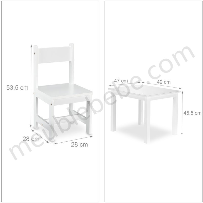Chaise table enfant, pour dessiner avec 2 chaises. moderne, Chambre d'enfants, intérieur, Coin de la chambre, en solde - -3