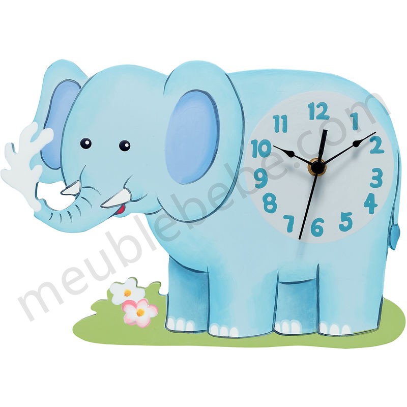 Horloge murale enfant Sunny Safari pendule bois décor chambre bébé TD-12660A ventes - -1