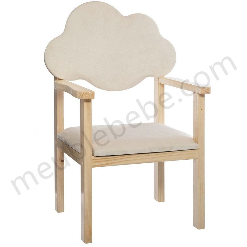 Chaise pour enfant avec dossier nuage - Blanc en solde - -0