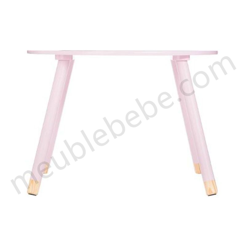 Table douceur rose pour enfant en bois Ø60cm - Rose en solde - -1