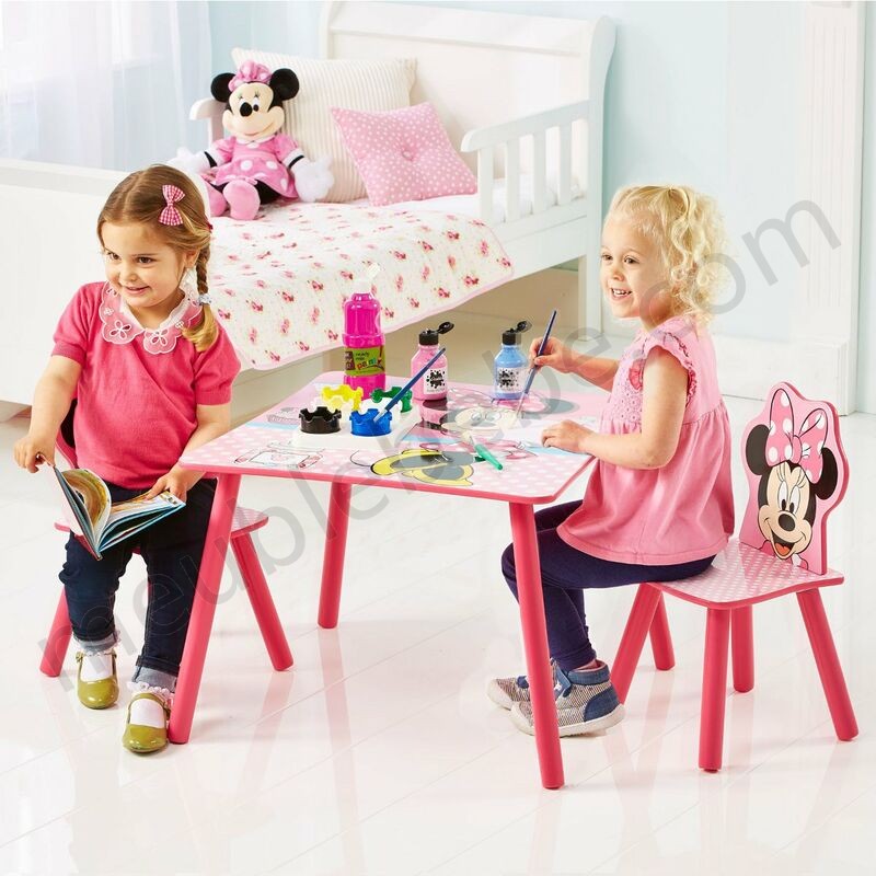 Ensemble table et 2 chaises Minnie Disney en solde - -4
