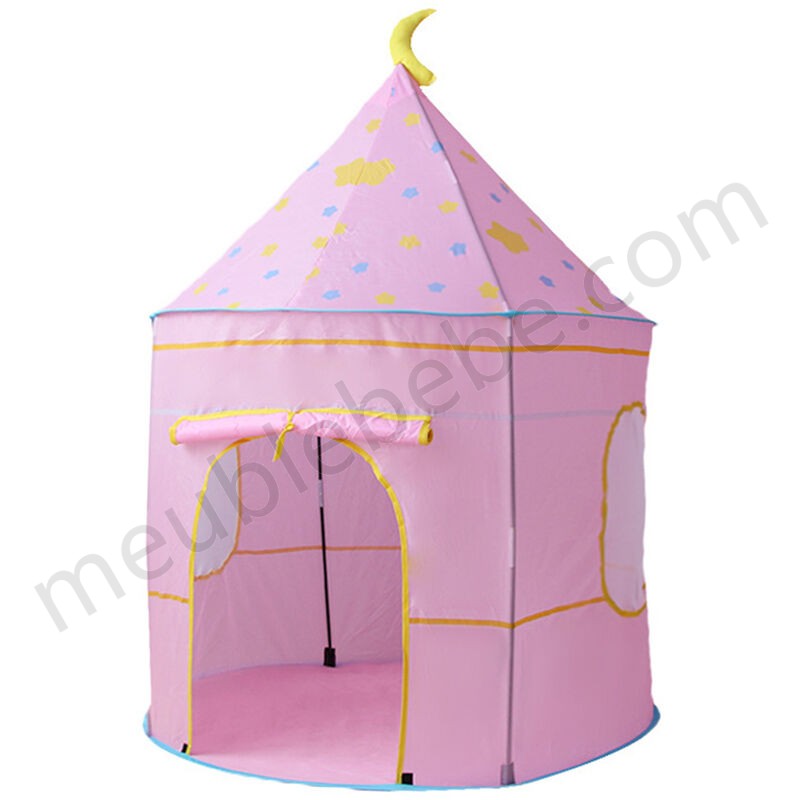 Tente pour enfant en forme de château Tente de jeu pour enfants Tente enfant de maison Princess rose en solde - -0