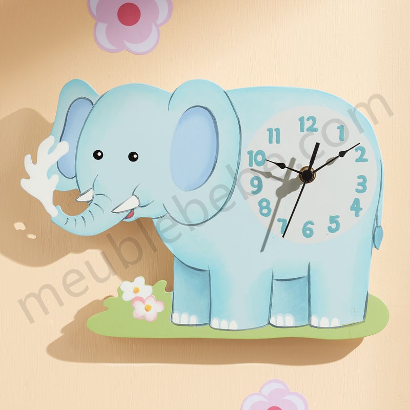 Horloge murale enfant Sunny Safari pendule bois décor chambre bébé TD-12660A ventes - -0