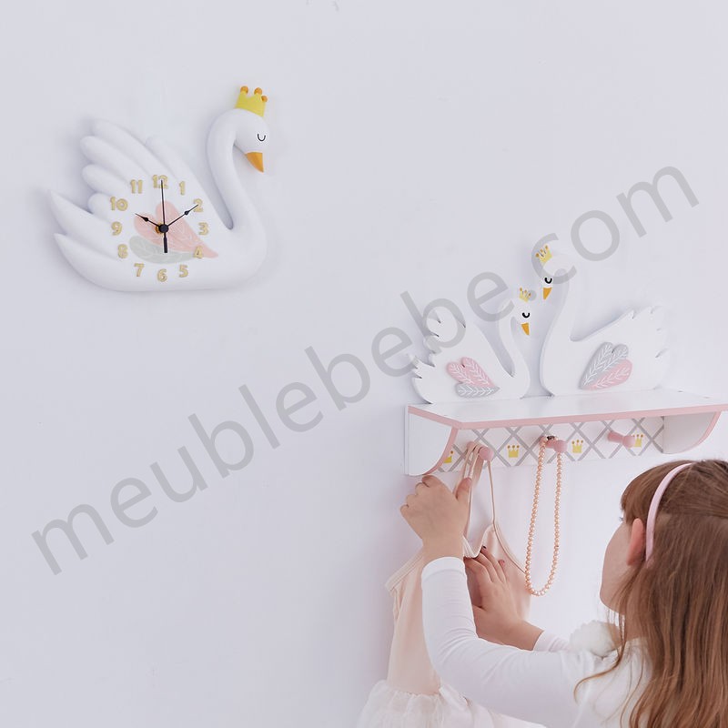 Fantasy Fields enfant Swan Lake horloge pendule bois décor fille bébé TD-12805A ventes - -4