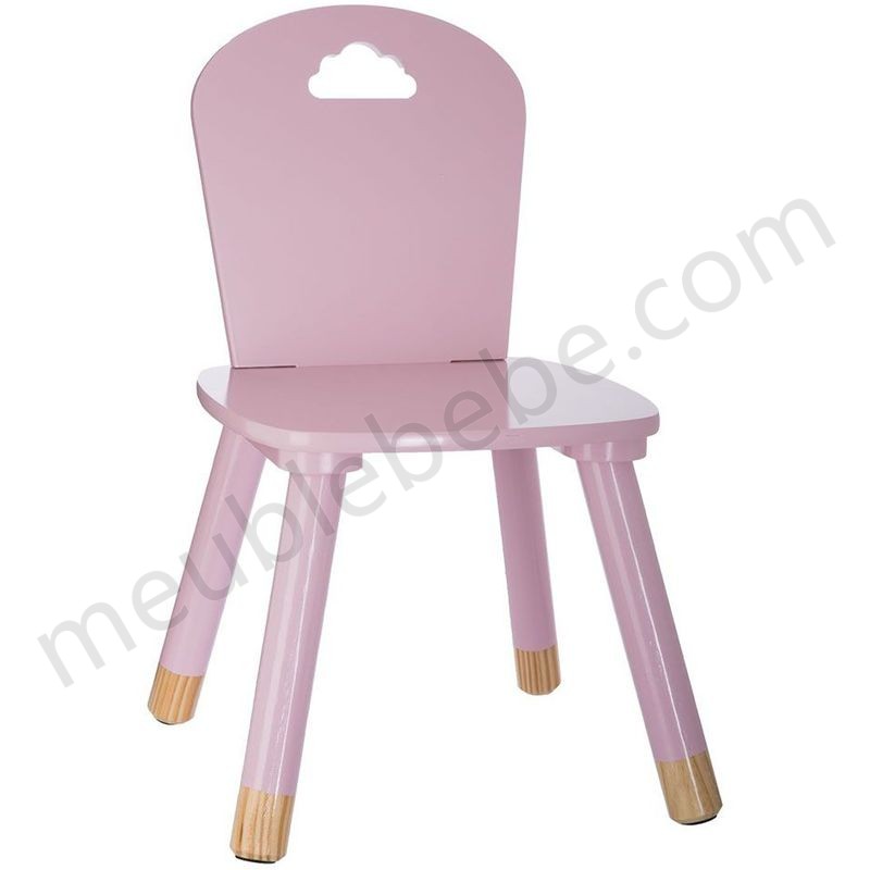Chaise douceur rose pour enfant en bois - Rose en solde - -0