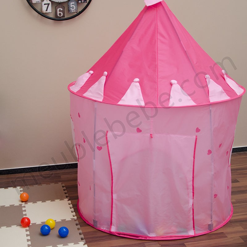 LittleTom Tente de jardin à boules 100x100x135cm jouet pour petites filles Rose en solde - -3