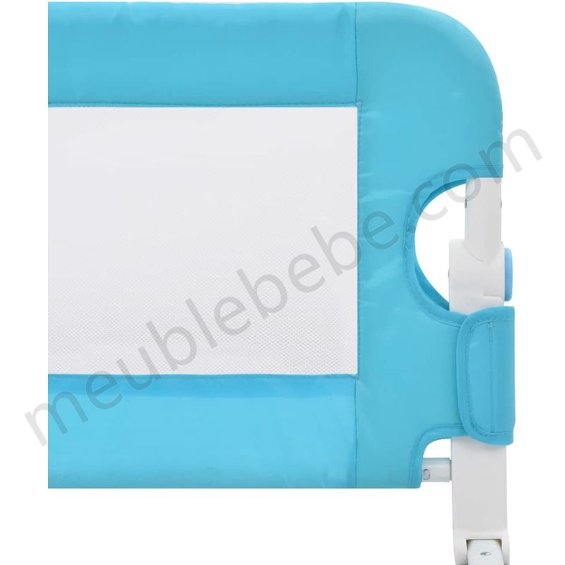 Topdeal VDLP00088_FR Barrière de sécurité de lit enfant Bleu 180 x 42 cm Polyester en solde - -4