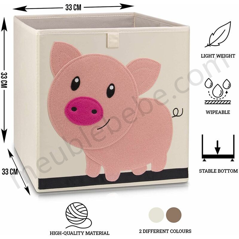 Boîte de rangement pour enfants (cochon clair) ventes - -1