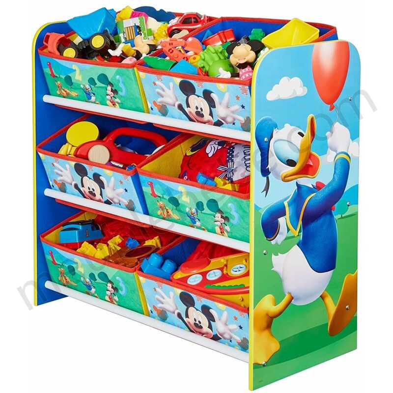 Meuble de rangement pour enfant avec 6 paniers Mickey et ses amis Disney 23 cm x 51cm x 60 cm en solde - -1