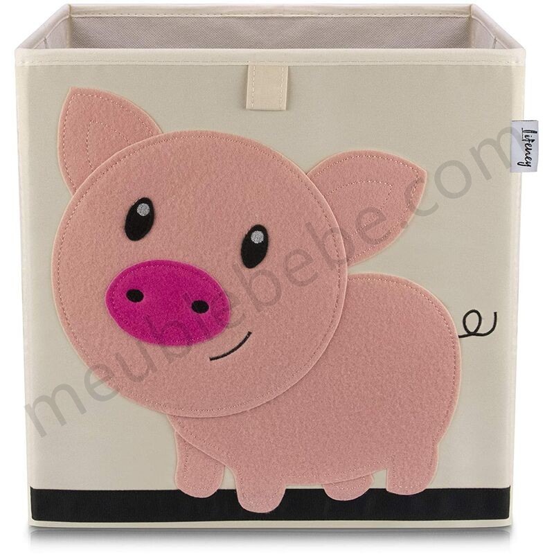 LITZEE Boîte de rangement pour enfants (cochon clair) en solde - -0