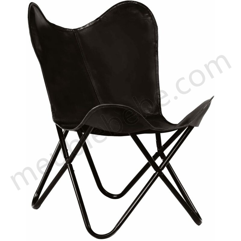 Hommoo Chaise papillon Noir Taille pour enfants Cuir véritable HDV12316 ventes - -0