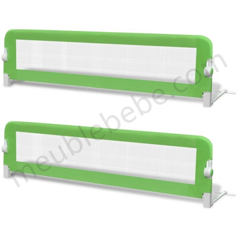 Topdeal VDLP18973_FR Barrière de lit de sécurité pour tout-petits 2pcs Vert 150x42cm en solde - -0