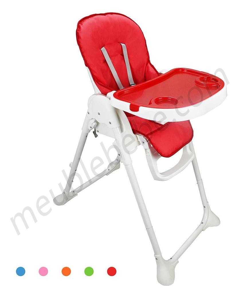 Chaise Haute pour Bébé, Chaise Pliante pour Bébé, Rouge, Taille déployée: 105 x 89 x 56 cm en solde - -0