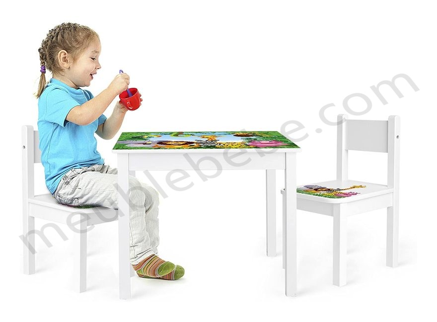 Table 'Yeti' et 2 chaises enfant Jungle en solde - -1