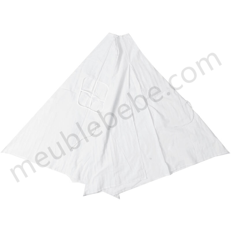 Tente De Jeu Tente Tipi Enfant Coton Toile Maison Jardin Intérieure Extérieure blanc blanc en solde - -2
