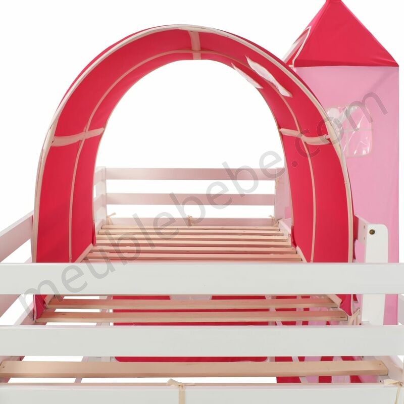 True Deal Lit mezzanine d'enfants avec toboggan et échelle Pin 208x230 cm ventes - -3
