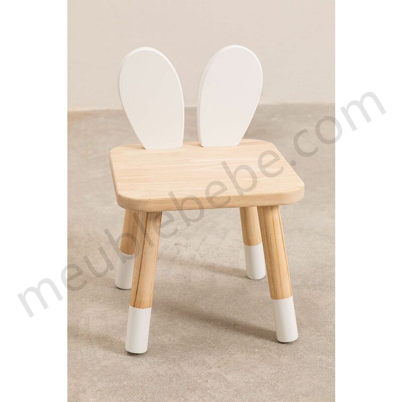 SKLUM Chaise en bois pour enfants Buny Blanc - Bois Naturel Bois - Blanc - Bois Naturel ventes - -4