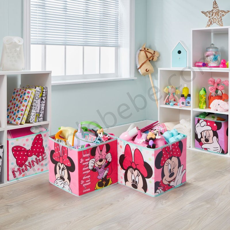 Lot de 4 cubes de rangement et décoratifs Minnie Mouse Disney 28 cm ventes - -3