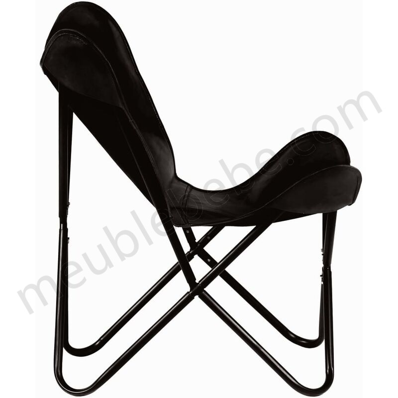 Hommoo Chaise papillon Noir Taille pour enfants Cuir véritable HDV12316 ventes - -4