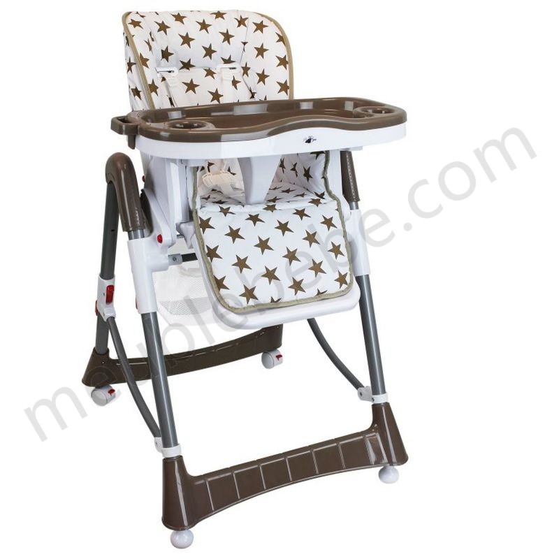 Chaise haute bébé pliable réglable hauteur, dossier et tablette - Ptit - Monsieur Bébé en solde - -1