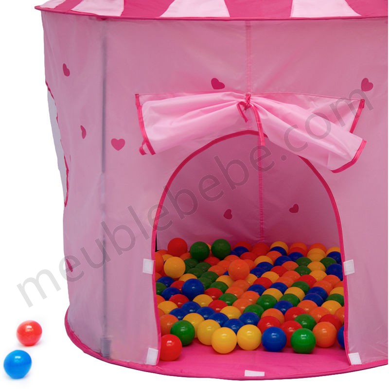 LittleTom Tente de jardin à boules 100x100x135cm jouet pour petites filles Rose en solde - -2