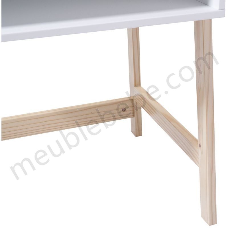 Bureau en bois enfant Douceur - L. 58 x H. 52 cm - Blanc - Blanc en solde - -3