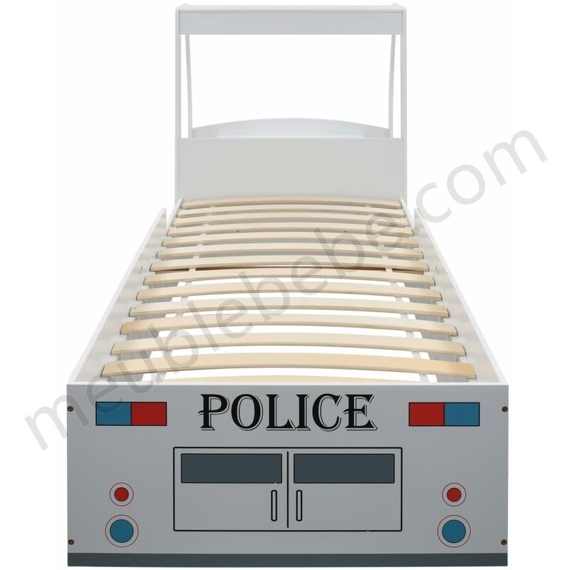 Lit voiture de police avec bureau pour enfants 90 x 200 cm ventes - -4