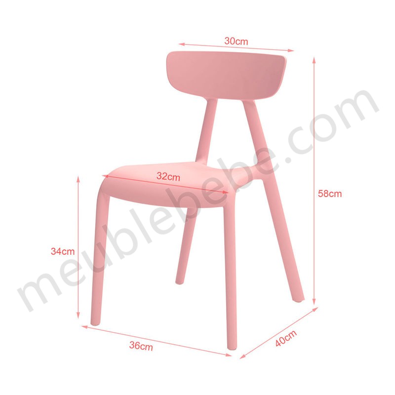 Lot de 2 Chaise Enfant Design Chaise pour Enfants Siège Garçons et Filles Confortable Rose KMB15-Px2 SoBuy® ventes - -3