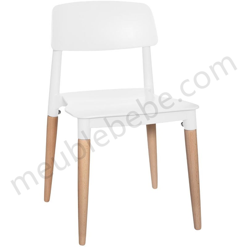 Chaise design pour enfant coloris blanc - L.31 x l.32,5 x H.52 cm -PEGANE- ventes - -0