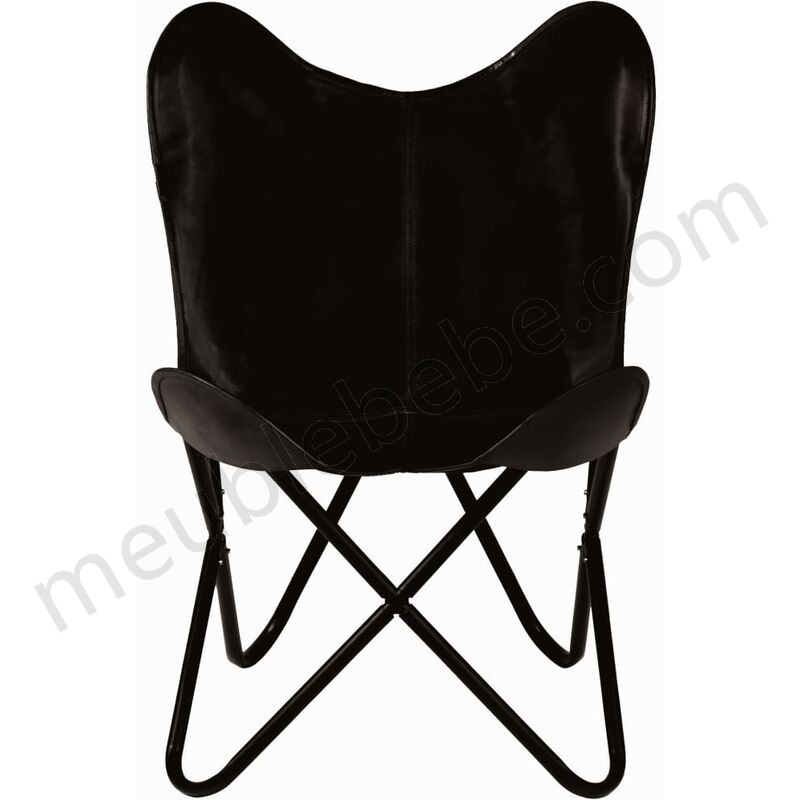 Hommoo Chaise papillon Noir Taille pour enfants Cuir véritable HDV12316 ventes - -3