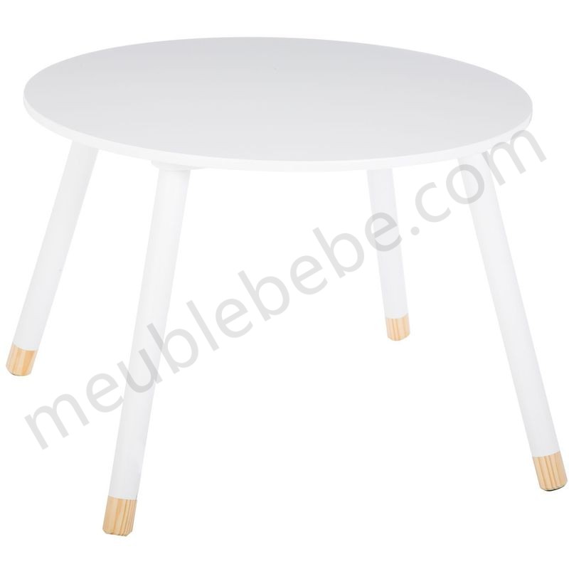 Table enfant Douceur - Diam. 60 cm - Blanc - Blanc en solde - -0