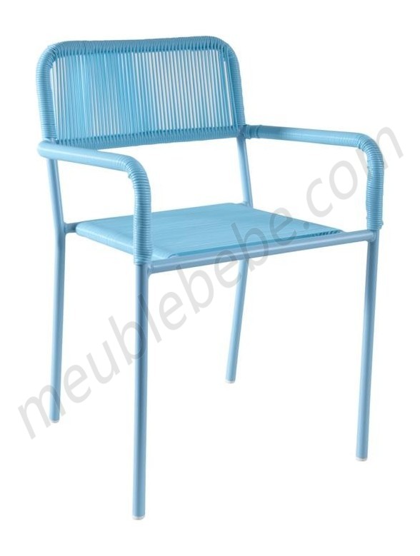 Chaise enfant en polyrésine et métal laqué bleue ventes - -0