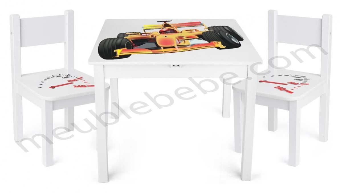 Table 'Yeti' et 2 chaises enfant Formula 1 en solde - -0