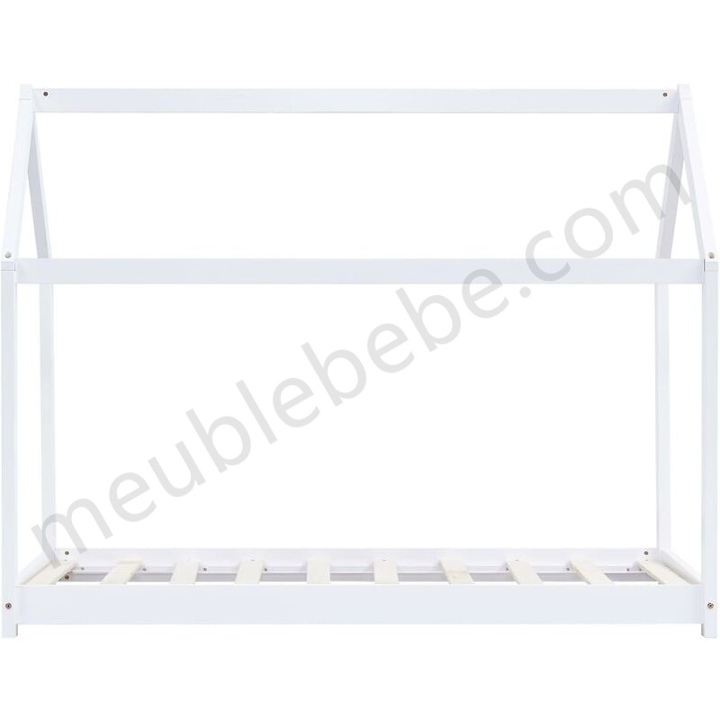 Cadre de lit d'enfant Blanc Bois de pin massif 80x160 cm ventes - -2