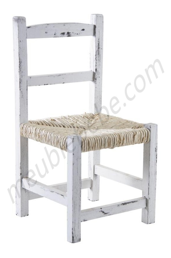 Chaise enfant en bois teinté blanc ventes - -0