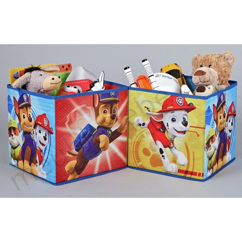 Lot de 4 cubes de rangement pour jouets enfants motif La Pat Patrouille -PEGANE- ventes - -3
